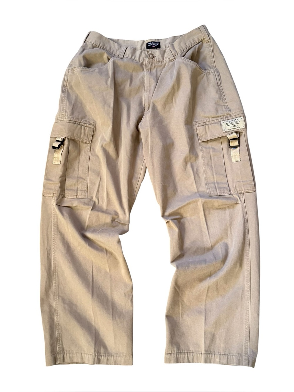 Vintage Polo Ralph Lauren Men’s Size 34 Y2K Baggy Utility Cargo Pants Khaki Tan